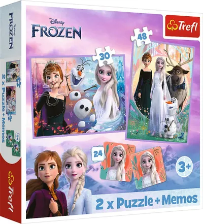 Puzzle dhe lojë memorie Trefl 2in1 Princeshat Frozen 2, 3+ - 1