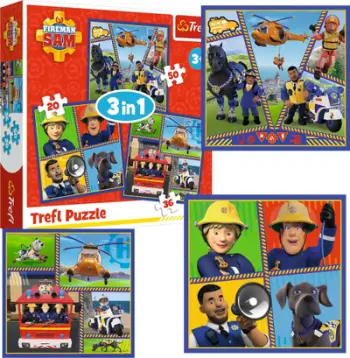Puzzle Trefl 3in1 Fireman Sam Day, 106 copa, shumëngjyrëshe