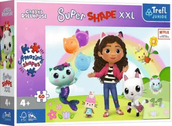 Puzzle Trefl Gabbys Dollhouse Merry Friends, 60 copë XXL, shumëngjyrësh