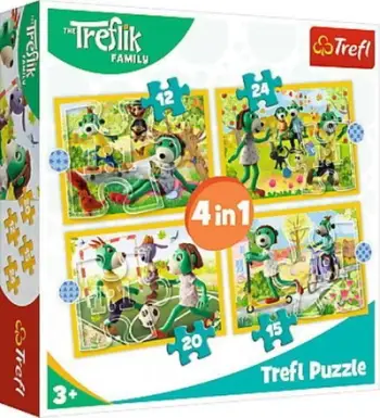 Puzzle Trefl 4in1 The Treflik Family, 12/15/20/24 copë