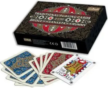 Letra loje Trefl Traditional Playing Cards, set 2 kuverta, 55 letra, shumëngjyrëshe