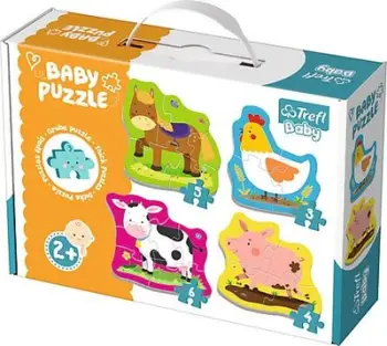 Puzzle për fëmijë Trefl Baby Classic, Kafshët e vogla në fshat
