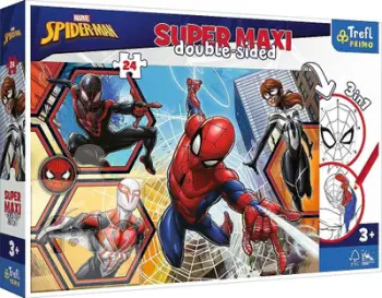 Puzzle dyanshme Trefl Super Maxi Spiderman, 24 pjesë, 3 në 1, shumëngjyrëshe