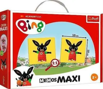 Lojë memorie Trefl Memo Maxi Bing, 48 pllaka, për fëmijë, shumëngjyrëshe