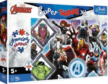 Puzzle Trefl Super Shapes XL Avengers, 104 pjesë, 60 x 40 cm, shumëngjyrësh