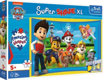 Puzzle Trefl Super Shapes XL PAW Patrol Dog Friends, 104 pjesë, shumëngjyrësh