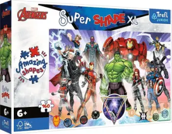 Puzzle Trefl Super Shapes XL Avengers, 160 pjesë, 60 x 40 cm, shumëngjyrëshe
