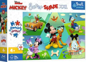 Puzzle Trefl Mickey Mouse Super Shape XXL, 60 pjesë, 60 x 40 cm, shumëngjyrësh