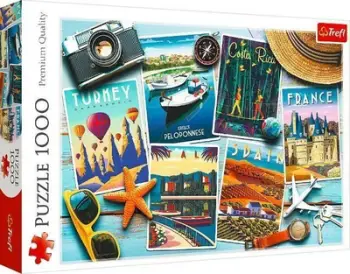 Puzzle Trefl Holiday Postcards, 1000 copa, 68 x 48 cm, shumëngjyrësh