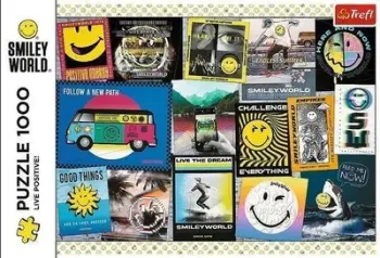 Puzzle Trefl Smiley World Live Positively, 1000 pjesë, shumëngjyrëshe