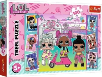 Puzzle Trefl LOL Surprise Dolls Photos, 100 copa, 41 x 27.5 cm, shumëngjyrëshe