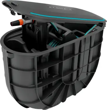 Kasetë automatike GARDENA Undercover Schlauchbox RollUp M, 20m, e zezë
