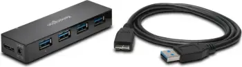 Qendër USB Kensington UH4000, 4 porte, USB 3.0, e zezë