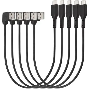 Kabllo USB-A në USB-C Kensington Charge & Sync, 5 copë, 0.327m, e zezë