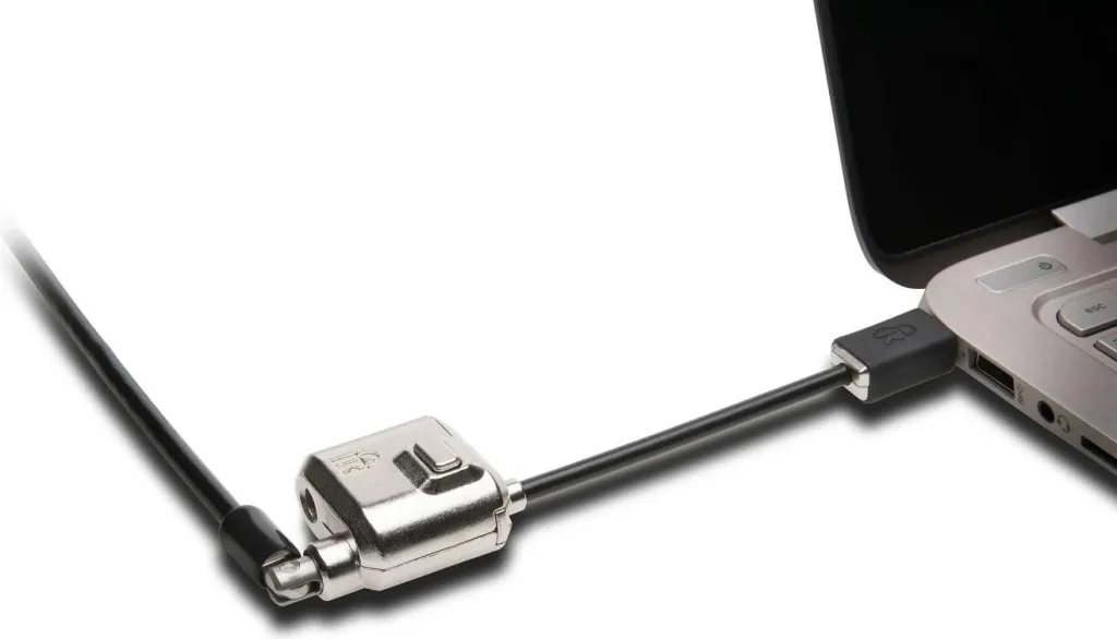 Kensington MiniSaver Lock, 1.8 m, çelës, çelik karboni, e zezë - 3