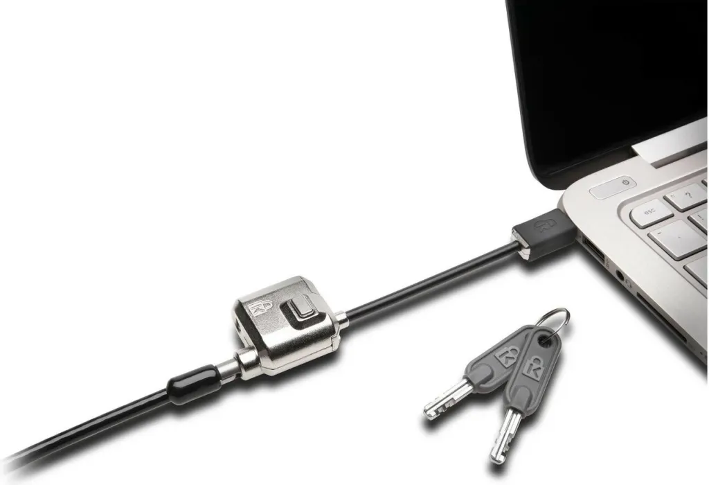 Kensington MiniSaver Lock, 1.8 m, çelës, çelik karboni, e zezë - 6