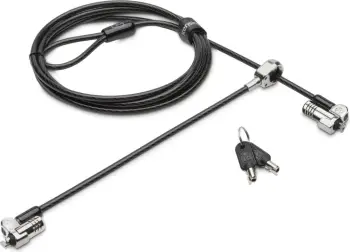 Kabllo sigurie Kensington NanoSaver Dual Head, me çelës, 1.8m, e zezë/çelik inox