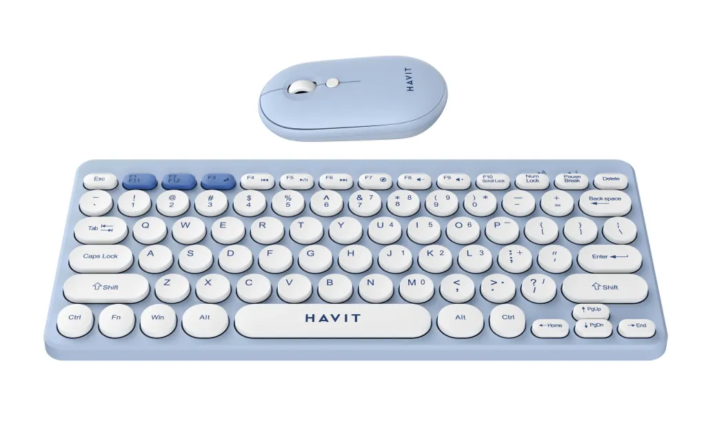 Set tastierë dhe maus Havit KB279GCM, wireless, i bardhë/ kaltër - 2
