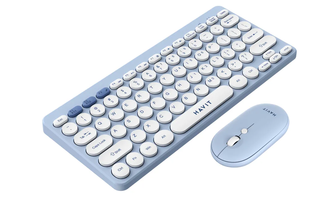 Set tastierë dhe maus Havit KB279GCM, wireless, i bardhë/ kaltër - 3