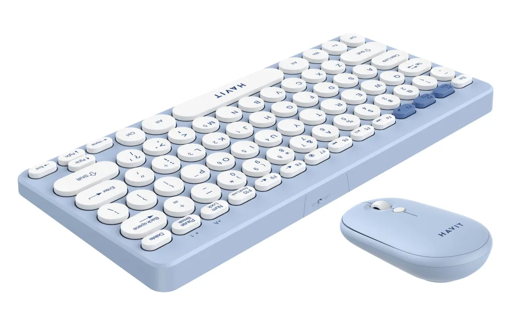 Set tastierë dhe maus Havit KB279GCM, wireless, i bardhë/ kaltër - 4