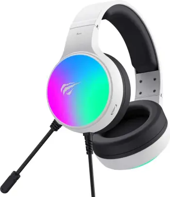 Kufje gaming Havit H2043U, me kabllo 2.1 m, mikrofon boom, të zeza e të bardha