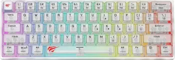 Tastierë gaming Havit KB877L, 61 taste, RGB, me kabllo, e bardhë/argjendtë/shumëngjyrëshe