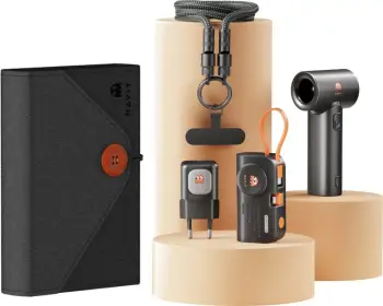 Set udhëtimi HAVIT STK011 EU me karikues, power bank, kabllo USB-C dhe ventilator dore, zi