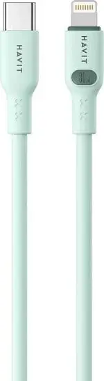Kabëll USB Type-C Havit CB6281, 1 m, Jeshil