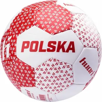 Top futbolli Huari Poland World Cup, madhësia 5, PVC, e bardhë e kuqe