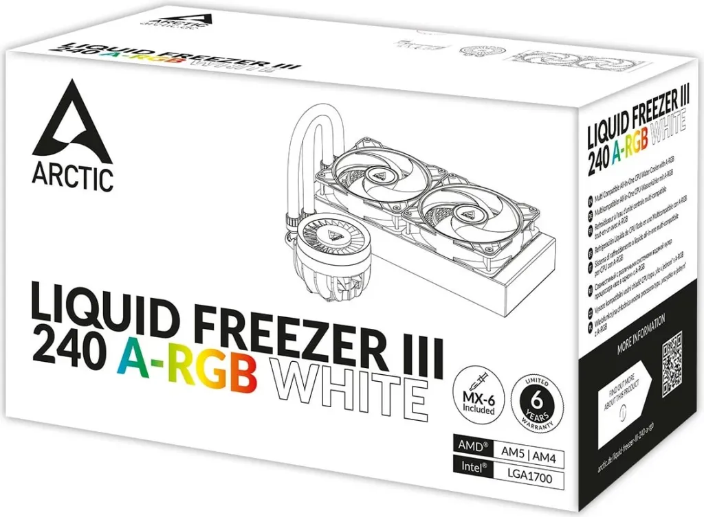 Ftohës Liquid Freezer III 240 A-RGB, i bardhë - 8