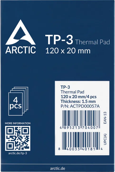 Pad termik Arctic TP-3, 120x20x1.5mm, 4 copë - 6
