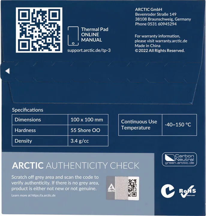 Pad termik Arctic TP-3, 100x100x1.5mm - 3