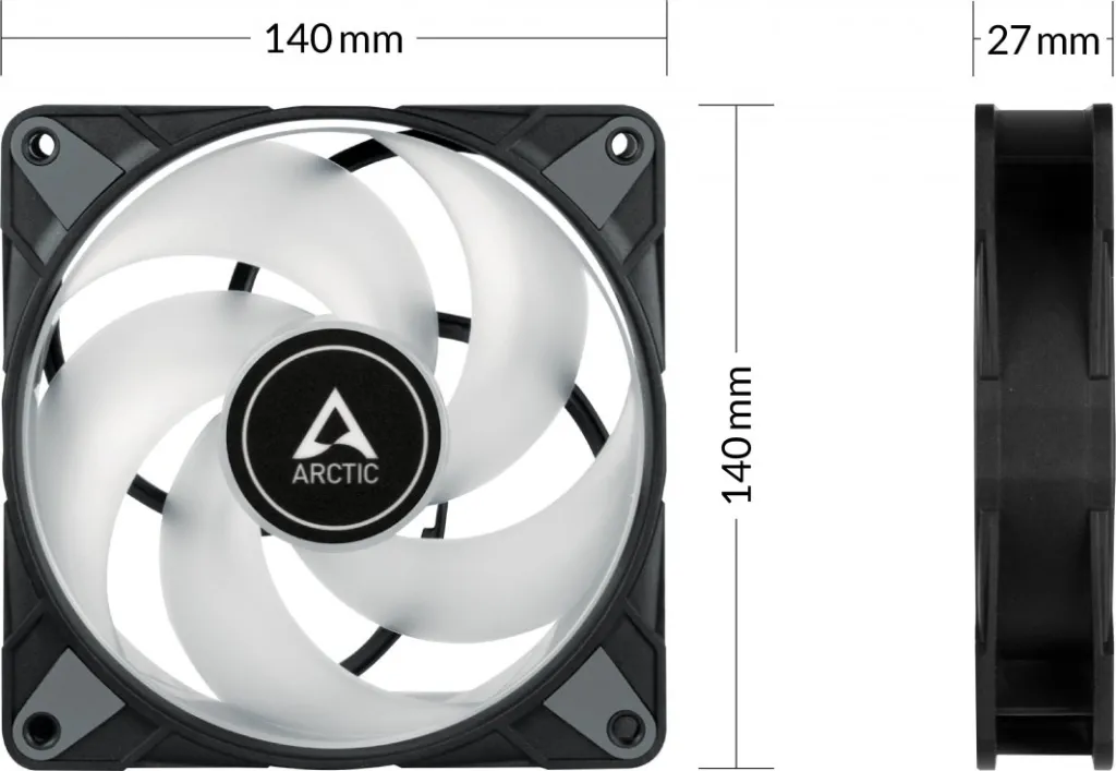Ftohës Arctic P14 PWM PST RGB 0dB, 3 copë - 3
