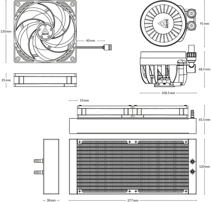 Ftohës Arctic Liquid Freezer III 240, i zi - 6