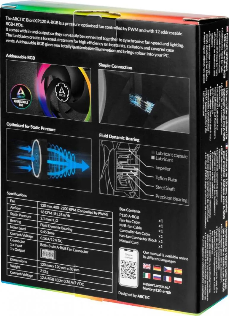 Ftohës Arctic BioniX P120 A-RGB, 120 mm - 7