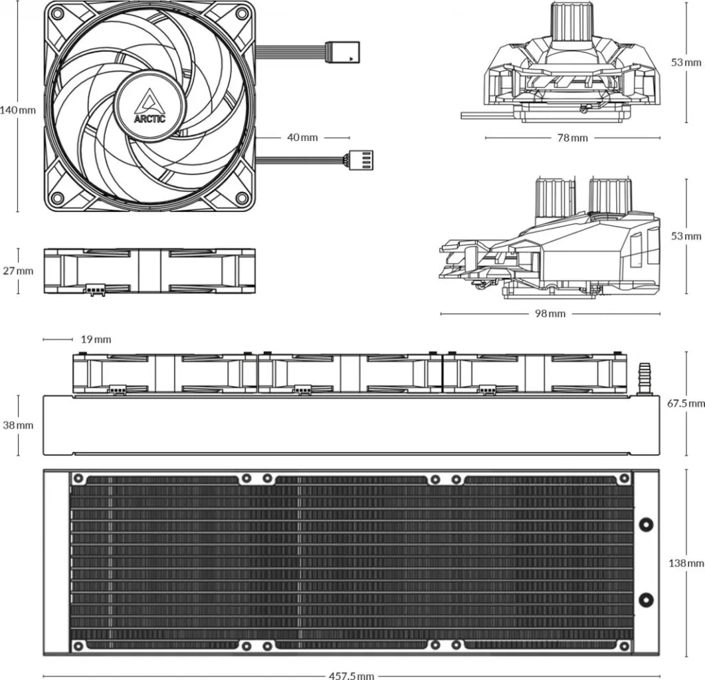 Ftohës Liquid Freezer II 420 ARGB (ACFRE00109A) - 9
