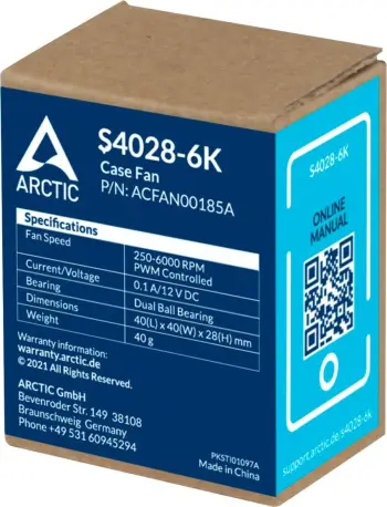 Ventilator kase ARCTIC S4028-6K, 40mm, 6000 RPM, PWM, i zi