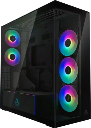 Kasë ARCTIC Xtender, Midi Tower, xham i temperuar, RGB, e zezë