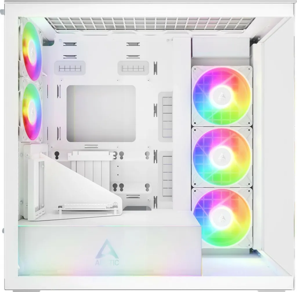 Kasë ARCTIC Xtender, Midi Tower, xham i temperuar, RGB, e bardhë - 4