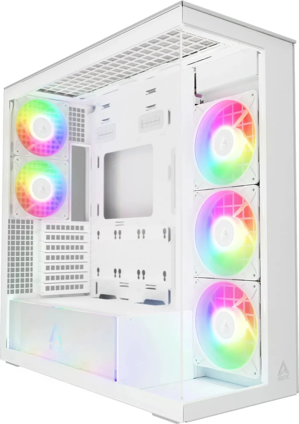 Kasë ARCTIC Xtender, Midi Tower, xham i temperuar, RGB, e bardhë - 1
