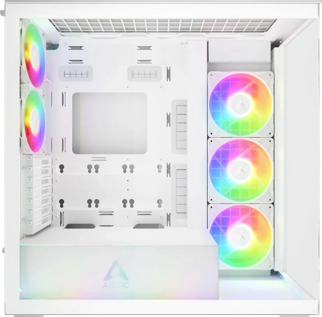 Kasë ARCTIC Xtender, Midi Tower, xham i temperuar, RGB, e bardhë - 4