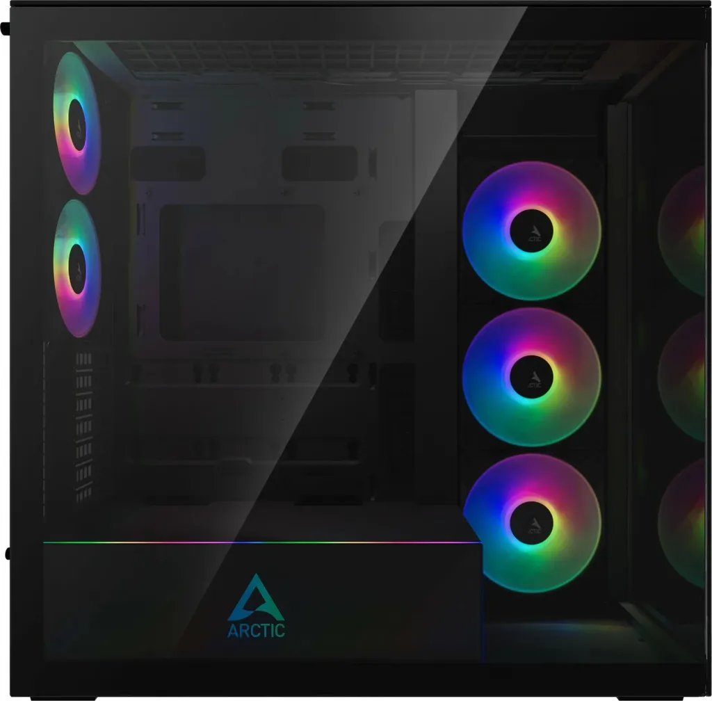 Kasë ARCTIC Xtender Mirrow Black Window, Midi Tower, EATX, RGB, e zezë - 4
