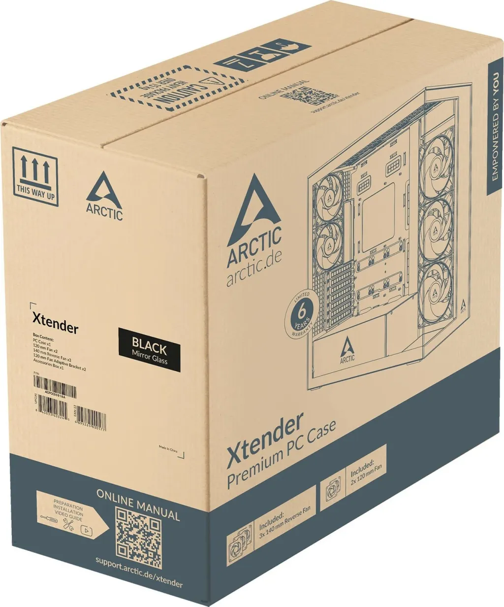 Kasë ARCTIC Xtender Mirrow Black Window, Midi Tower, EATX, RGB, e zezë - 9