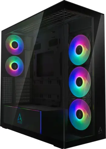 Kasë ARCTIC Xtender Mirrow Black Window, Midi Tower, EATX, RGB, e zezë