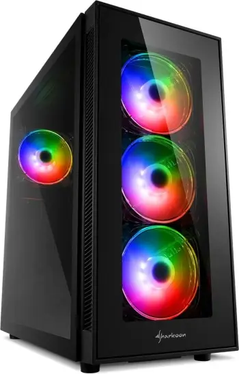 Kasë Sharkoon RGB LIT 200, e zezë