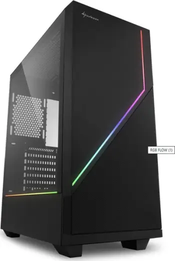 Kasë për kompjuter Sharkoon TG6, RGB, ATX, e zezë