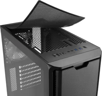 Kasë Sharkoon SK3 RGB, Midi Tower, ATX/micro ATX/Mini-ITX, xham i temperuar, RGB, e zezë