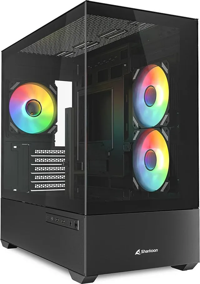 Kasë Sharkoon MK6 RGB, Midi Tower, bardhë, xham i temperuar, RGB - 1
