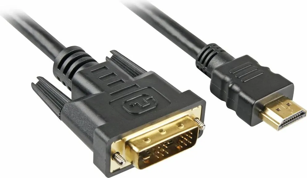 Kabllo HDMI në DVI-D Sharkoon 2m, e zezë - 1