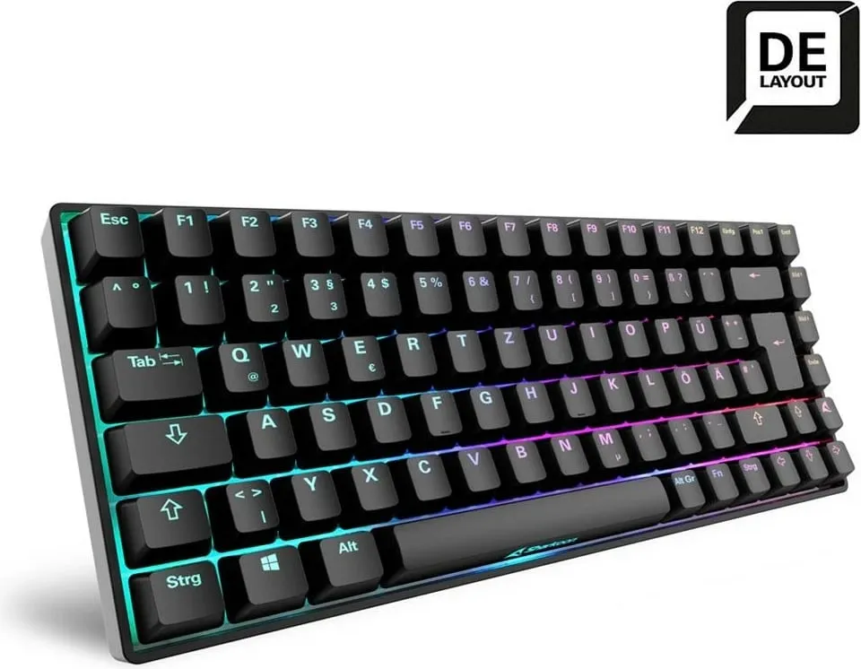 Kasë mekanike SHARKOON SKILLER SGK50 S3, Gateron Red, RGB, 75%, DE layout, e zezë - 2